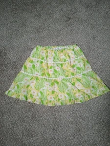 Lilly Pulitzer Mädchen Stufenrock Blumen Schmetterlinge grün Spitze Freizeit Gr. 12 A73 - Bild 1 von 12