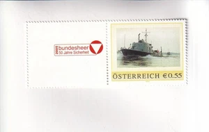ÖSTERREICH BRIEFMARKE PM 50 Jahre BUNDESHEER MILITÄR SCHIFF Postfrisch Randstück - Bild 1 von 1