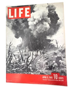 Life April 9 1945 Iwo Jima WWII Airborne Landings Hitler Steam Locomotive Vtg - Picture 1 of 16