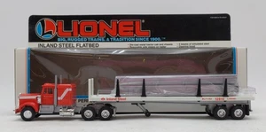 Lionel 6-12819 O Gauge Inland Steel Flatbed Tractor Trailer W/Stakes #12819 EX - Picture 1 of 5