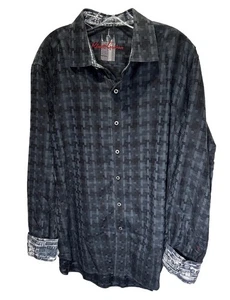 Robert Graham Flip Cuff Dress Shirt Mens sz XL Embriodered - Picture 1 of 20