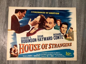 House Of Strangers Raro Mezzo Foglio Originale USA '49 Film Noir Conte Hayward Robsn - Foto 1 di 9