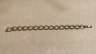 Vintage Silvertone Metal Link Chain 7.5" Bracelet