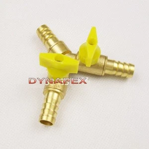 Universal 3 way Tee Y Shut off Ball Valve 5/16" 8 mm Barb Splitter Fuel Gas - Picture 1 of 1