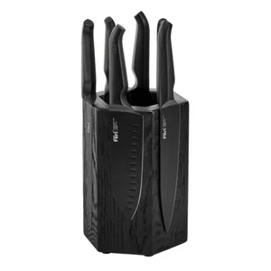 Furi Pro Jet Black Magnetic Hexagonal 7 Piece Knife Block Set 7pc - Picture 1 of 4