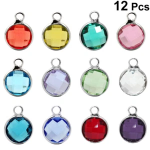 12 Pcs Birthstone Collection Charm Diy Beads Pendants Crystal Beads Pendants - Picture 1 of 11