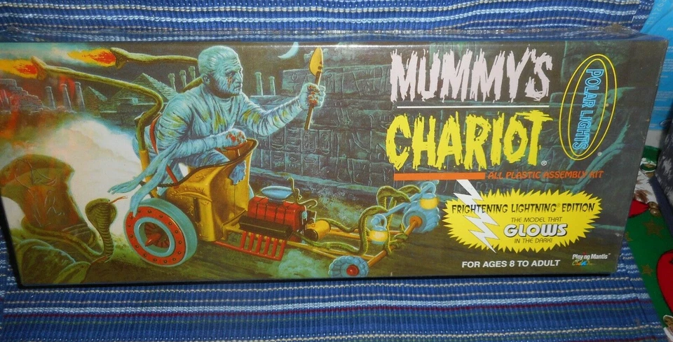 1995 Polar Lights Mummy's Chariot Frightening Lightning Edition Glow Model Kit Foto 1 de 1