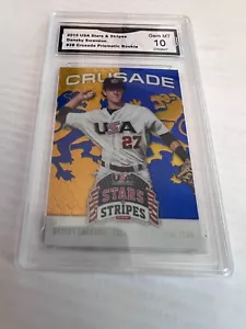 Dansby Swanson Braves 2015 EE. UU. ESTRELLAS Y RAYAS CRUZADA PRISMÁTICO RC 28 GRADO 10 - Imagen 1 de 2