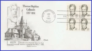 USA3 #1861 U/A ARTMASTER FDC BL4 Thomas H. Gallaudet - Bild 1 von 1