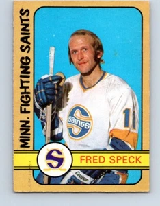 TARJETA DE HOCKEY DE COLECCIÓN OPC 1972 MINNESOTA FIGHTING SAINTS FRED SPECK NOVATO N.º39 - Imagen 1 de 2