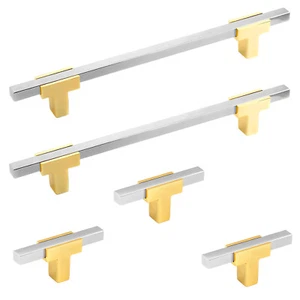 T Bar Handles Slimline Rectangular Kitchen Handles Cupboard knob Glossy Handles - Picture 1 of 34