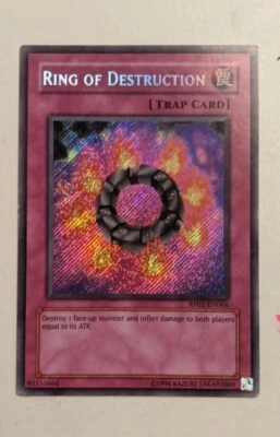 Ring of destruction secret rare Yu-Gi-Oh card - Image 1 of 2