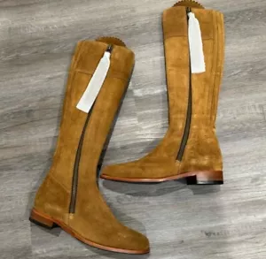 Fairfax and Favor Regina Tan Suede Leather Tassel Tall Riding Boot Women Size 11 - Picture 1 of 13