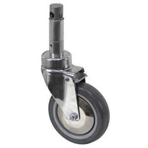 5" x 1-1/4" Medcaster Swivel Round Stem Caster w/Total Brake  1-4535 - Picture 1 of 1