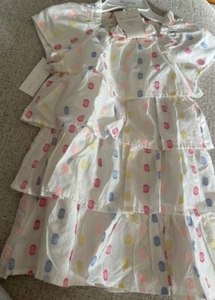 Rachel Zoe Girls Size 5 White Pink Circles 2 Pieces Lined Sun Dress NW - Picture 1 of 1