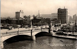 Postal Japón Greatest Stone Bridge Over River Dojima Osaka - Imagen 1 de 2