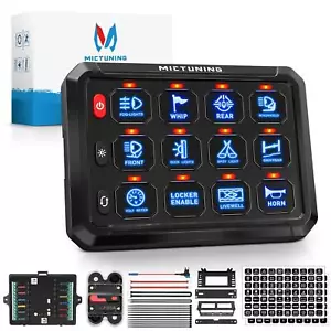 12 Gang Switch Panel 3 Silicone Button Momentary Strobe Circuit Control Box Car - Picture 1 of 7