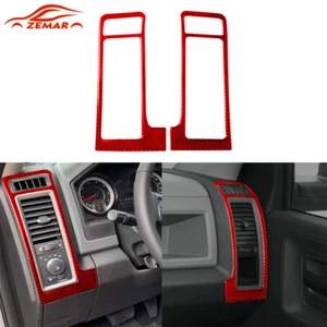Cubierta de ventilación de aire lateral de fibra de carbono roja para Dodge RAM 1500 2009-2012 - Imagen 1 de 16