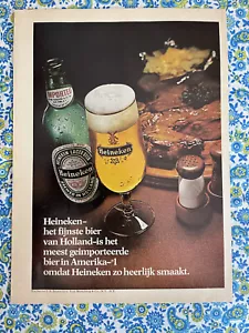 Pubblicità Vintage 1976 Stampa Birra Heineken Bistecca Cena - Foto 1 di 7