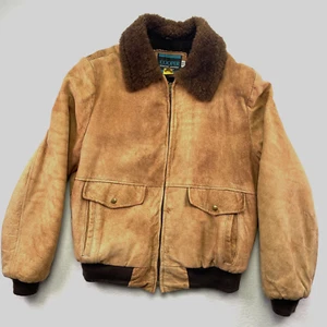 Vintage Cooper G-1 Bomber Fliegerjacke Herren 44 Braun USA Lammfell Wildleder Leder - Bild 1 von 16