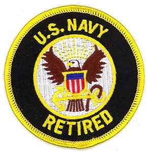 US NAVY RETIRED Embroidered Patches 3" Diameter - Bild 1 von 1