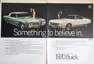 PRINT AD 1970 Buick Electra 225 and Riviera 1969 2pg Something to Believe In Vtg - Picture 1 of 1