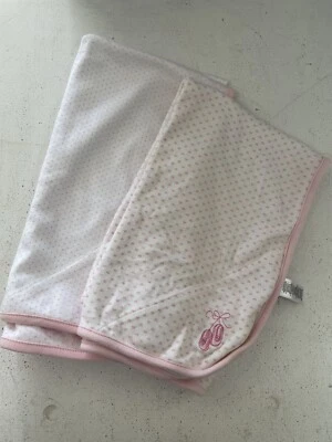 Little Me Blanco Rosa Lunares Floral Rosa Corazón Ballet Zapatos Lote Manta Lovey Foto 1 de 4