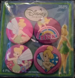 Tinkerbell Disney Fairies Pins Buttons 4-Pack Rare Brand New From Around 2015 - Picture 1 of 2