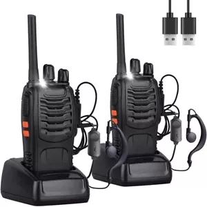 2x Baofeng BF-88E 400-470MHz Walkie Talkie Long Range Two Way Radio + Earpieceš„ - Picture 1 of 10