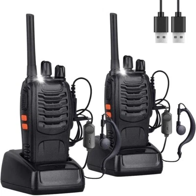 UNBRANDED (无品牌) 2PCS Baofeng BF-88E 400-470MHz Walkie Talkie Long Range Two Way Radio + Earpiece