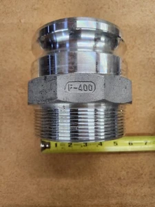 4” Type F Camlock Male Adapter x Male NPT Aluminum Fitting F-400 - Bild 1 von 1