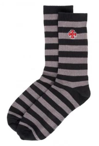 INDEPENDENT TRUCK CO' - Scorch Sock - Skateboard Socks - Black Charcoal Stripes - Picture 1 of 1