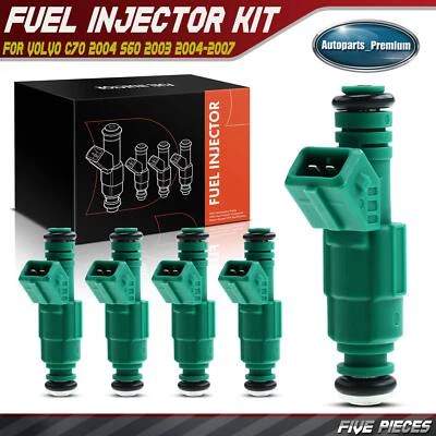 Комплект из 5 топливных форсунок для Volvo C70 2004 S60 2003-2007 V70 L5 2,5 л 2,4 л бензиновый - Изображение 1 из 4