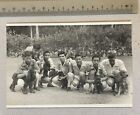 old vintage photo Chinese man men and dogs group outdoor photo