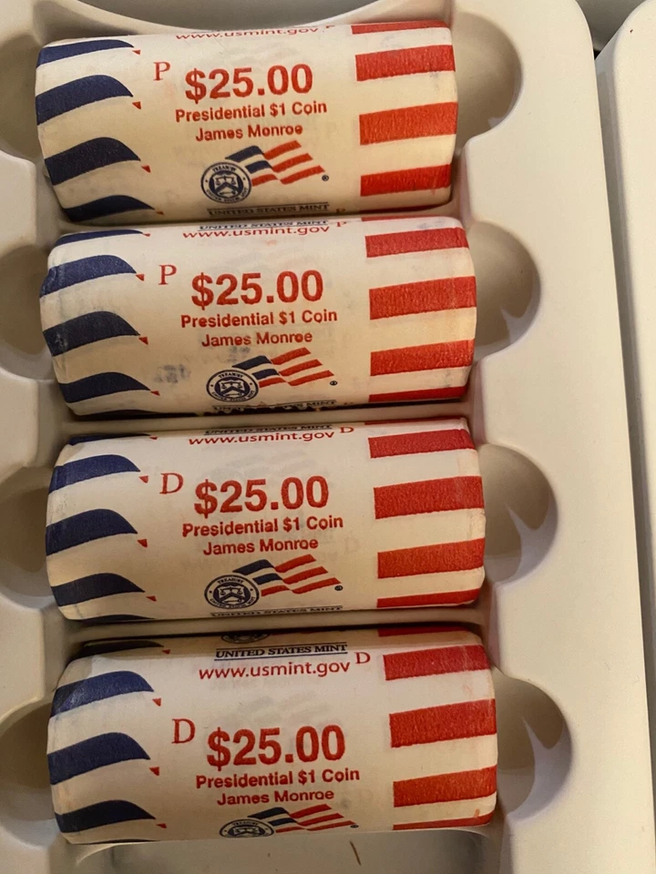 2008 D James Monroe Presidential 25 Coin BU U.S. Mint OBW ONE-$25 Roll - Image 1 of 1