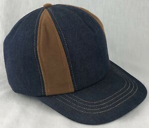 Denim Trucker Hat Cap Blue Ear Flaps All Foam Suede Winter Vintage