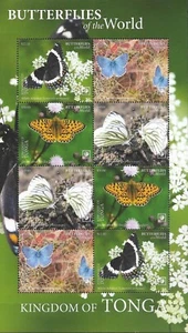 TONGA - 2020 MNH "Mariposas del Mundo - Parte (II)" ¡Hoja y Juego de Recuerdo!! - Imagen 1 de 2