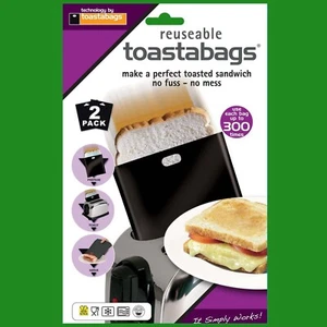 2x 300 Times Reusable Toastabags No Mess Toaster Tostie Sandwich Bags - Picture 1 of 1