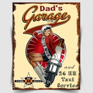 LETRERO DE PARED DE METAL PARA GARAJE DE PAPÁ PLACA HOMBRE CUEVA GARAJE COBERTIZO REGALO - Imagen 1 de 4