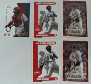 Lot Of 5 Signed 1-Jason Larue, 2-Adam Kennedy, 2-Jason Isringhausen Cardinals - Picture 1 of 7
