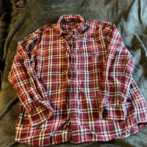 Chaps Plaid XXL Shirt Red Multicolor Cotton Casual Button-Up - Gently Used - Imagen 1 de 8