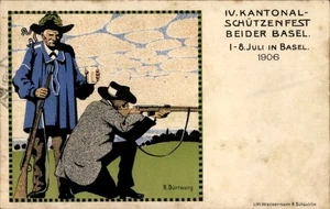 Künstler Ak Dürrwang, R., Basel, IV. Kantonal-Schützenfest beider... - 4698072 - Bild 1 von 2