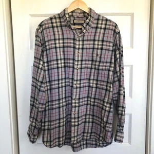 G.H. Bass & Co Long Sleeve Cotton Flannel Men's Size Large Plaid Egypt Gorpcore - Picture 1 of 7