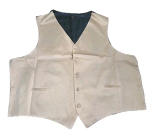NEW Q Brand Made in Italy Men's 5XL Luxury Satin Antique Gold Tuxedo Vest - Picture 1 of 3