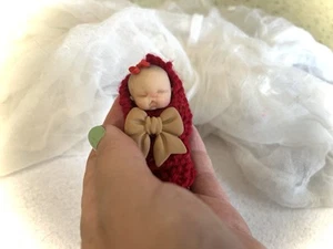 mini bundle baby polymer Clay Art Doll,dollhouse,gift, collector,ooak,artist - Picture 1 of 9
