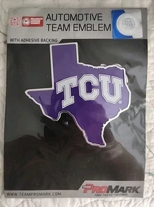 Texas Christian University TCU Horned Frogs Team State Design 3.5" Auto Emblem🔥 - Picture 1 of 4