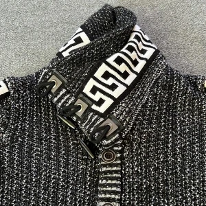 Maglione Mario Cavani uomo 2XL nero maglia cardigan toggle collo alto chiave greca - Foto 1 di 10