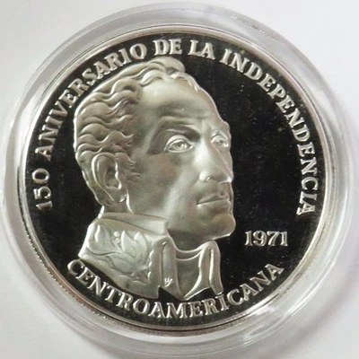 1971 SILVER PANAMA PROOF 20 BALBOAS 3.86 OZ SIMON BOLIVAR IN CAPSULE - Image 1 of 2
