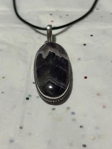 Natürlicher gebänderter Edelstein 925 Sterling Silber Platte Anhänger + Ohrringe - Bild 1 von 7