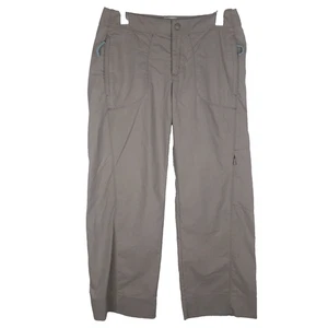 LL Bean Hiking Pants Beige Zip Pockets Straight Leg Low Rise Womens 8 Petite - Picture 1 of 8